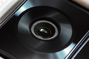 close-up view of camera lens on a smartphone